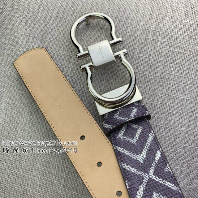 菲拉格慕男士皮帶 Ferragamo雙面牛皮紋理腰帶  jjp1935